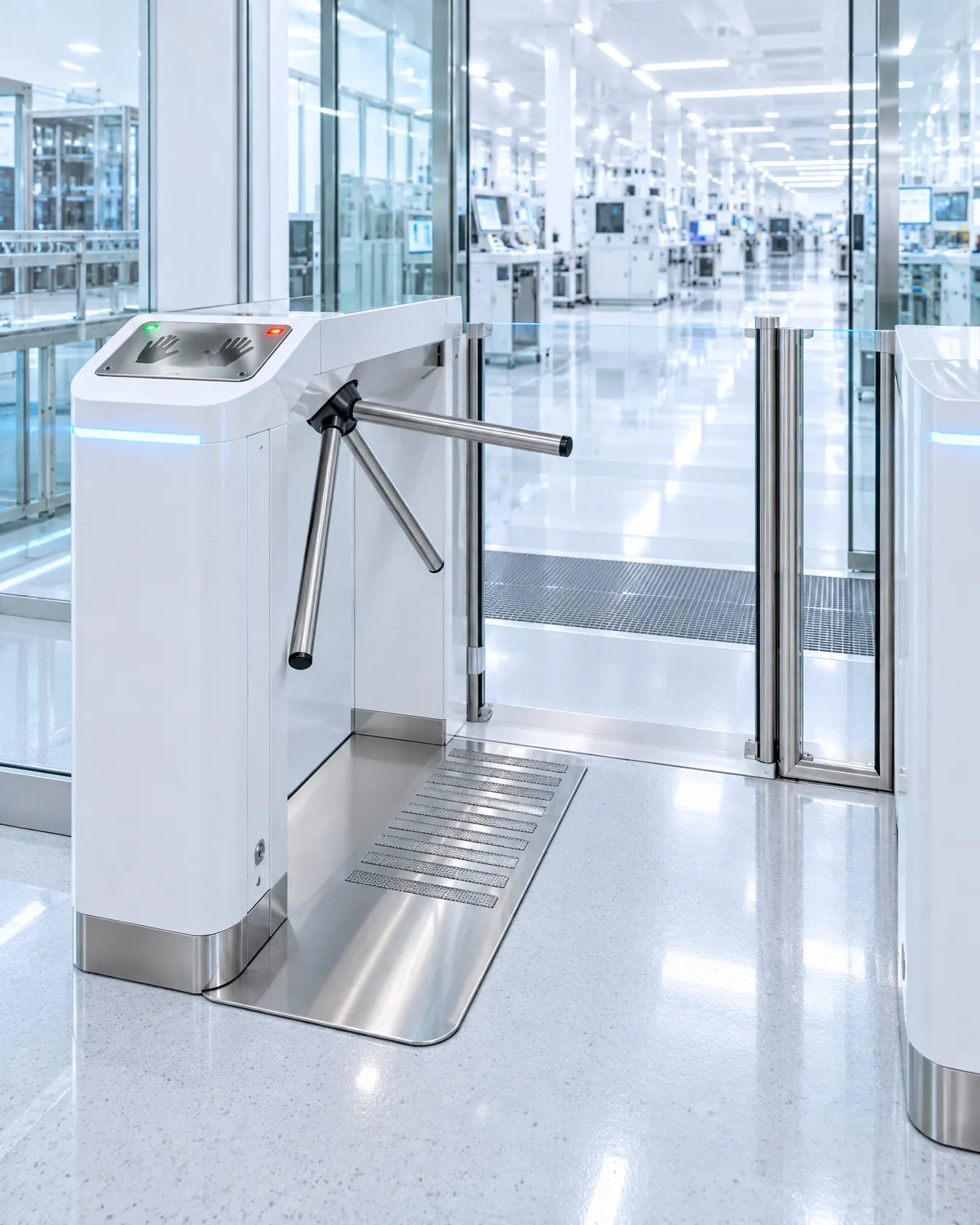 ESD turnstile tester at a factory entrance
